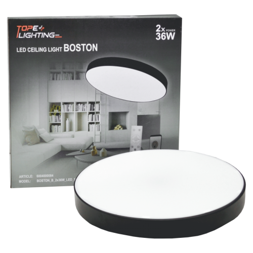 2x36W round black LED ceiling light BOSTON